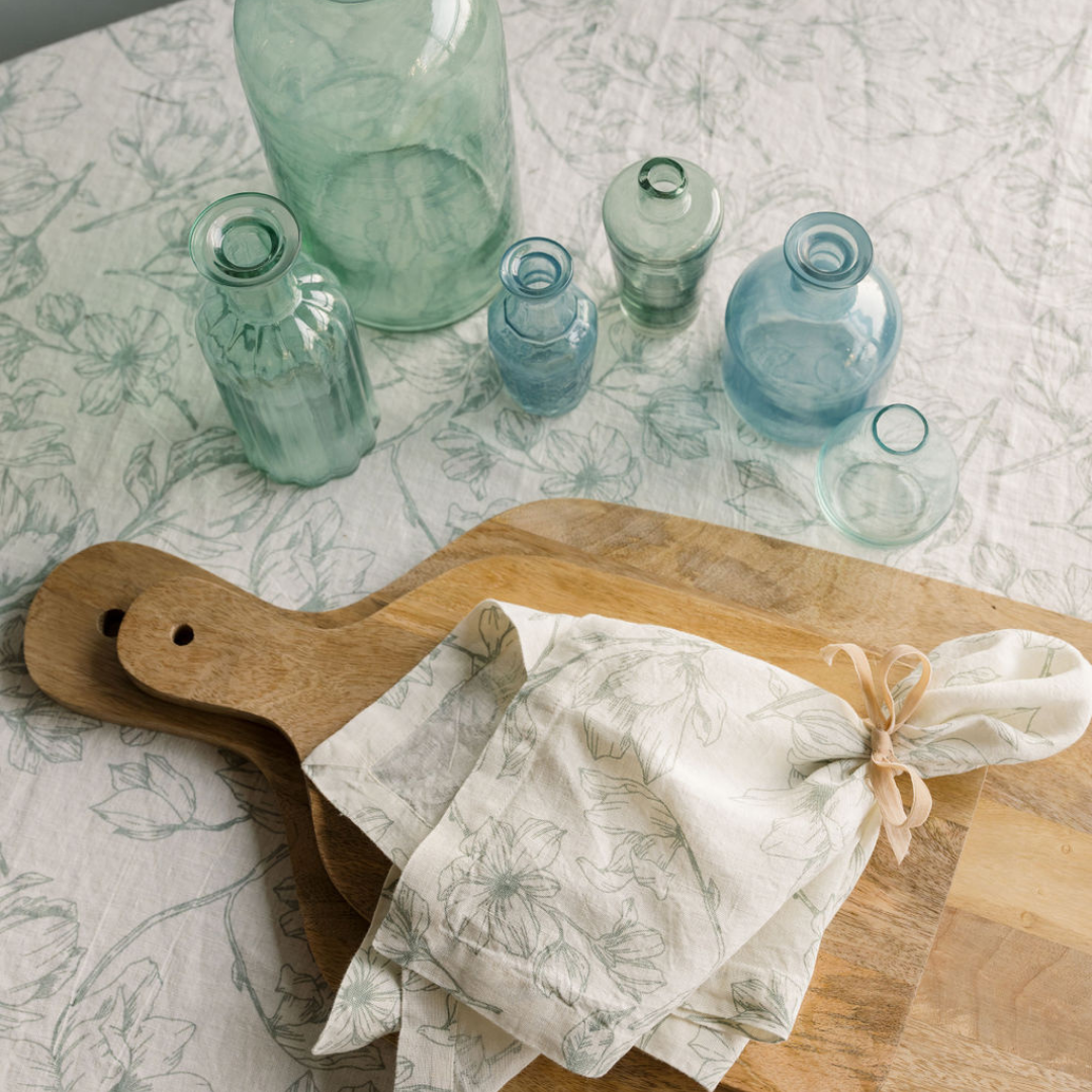 Grey and Green Lilies Napkins